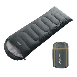 Soulout Gray Sleeping Bag 3-4 Seasons Warm Cold Weather Lightweight